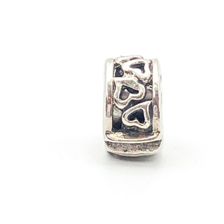 Unbranded Hearts Sterling Silver Clip Charm With Silicone