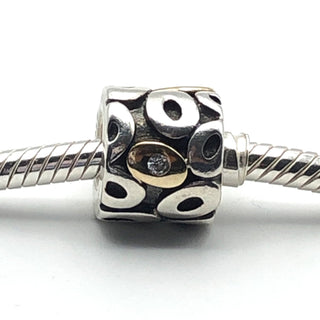 PANDORA Oh My! Sterling Silver Charm With 14K Gold And Clear Zirconia