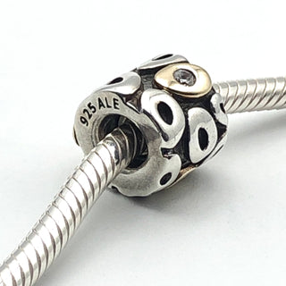 PANDORA Oh My! Sterling Silver Charm With 14K Gold And Clear Zirconia