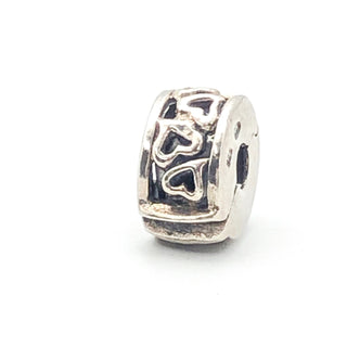 Unbranded Hearts Sterling Silver Clip Charm With Silicone