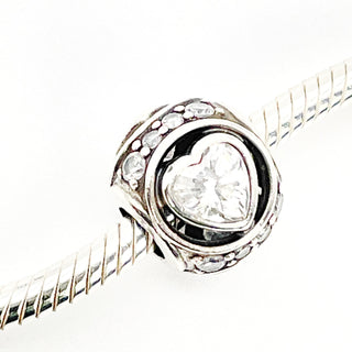 Pandora Elevated Heart Sterling Silver Charm