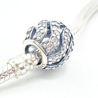 PANDORA Winter Wisp Pave Sterling Silver Charm With Clear Pave Zirconia