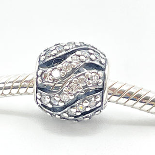 PANDORA Winter Wisp Pave Sterling Silver Charm With Clear Pave Zirconia