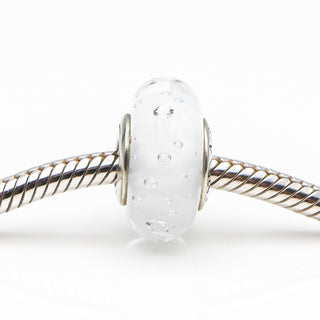 PANDORA Clear Effervescence Murano Glass Sterling Silver Charm Bead With Clear Zirconia