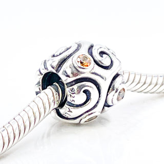 PANDORA Day Dream Sterling Silver Charm With Amber Cubic Zirconia