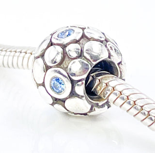 PANDORA Blue Bubbles Sterling Silver Charm With Blue Zirconia