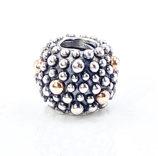 PANDORA Moss Sterling Silver Charm With 14K Gold Designer Bead