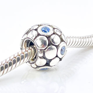 PANDORA Blue Bubbles Sterling Silver Charm With Blue Zirconia