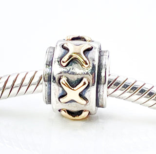 PANDORA Shoe Lace Sterling Silver Charm With 14K Gold Shoe Lace