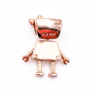 PANDORA Rose™ Bella Bot Rose Gold Plated Robot Girl Pandora Friends Charm With Pink Enamel