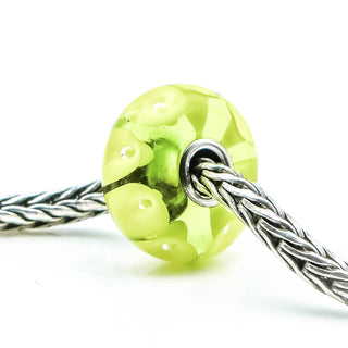 TROLLBEADS Lime Glass Bead Sterling Silver Core Charm