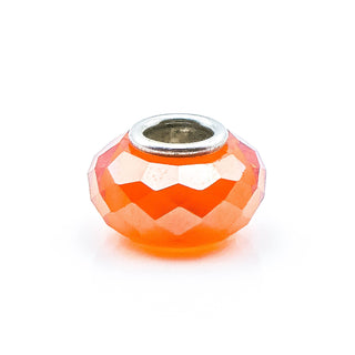 NOVOBEADS Orange Mini CZ Sterling Silver Charm With Orange Cubic Zirconia - 7823