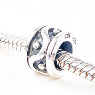 PANDORA Wave and Dots Sterling Silver Charm