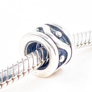 PANDORA Wave and Dots Sterling Silver Charm