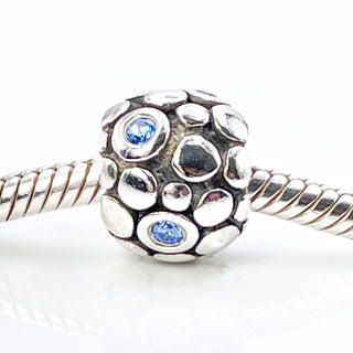PANDORA Blue Bubbles Sterling Silver Charm With Blue Zirconia