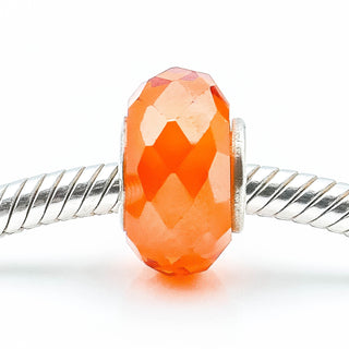 NOVOBEADS Orange Mini CZ Sterling Silver Charm With Orange Cubic Zirconia - 7823