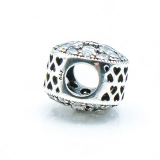 PANDORA Radiant Bloom Sterling Silver Charm With Clear Zirconia