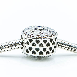 PANDORA Radiant Bloom Sterling Silver Charm With Clear Zirconia
