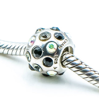 CHAMILIA Disco Black Swarovski Sterling Silver Charm Bead