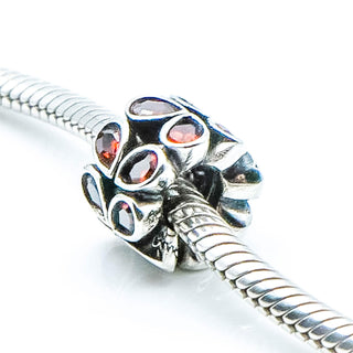 CHAMILIA Paisley Rose Sterling Silver Charm With Pink Swarovski Crystals