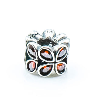 CHAMILIA Paisley Rose Sterling Silver Charm With Pink Swarovski Crystals