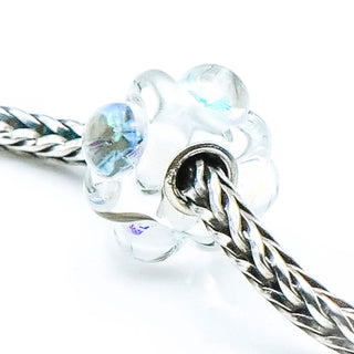 TROLLBEADS Dichroic Ice Glass Bead Sterling Silver Charm