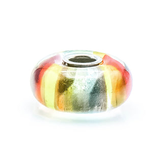TROLLBEADS RARE Rainbow Glass Bead Sterling Silver Core Charm