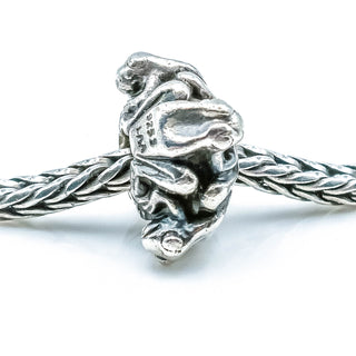 TROLLBEADS Big Four Frogs Bead Sterling Silver Charm RETIRED by Designer Søren Nielsen