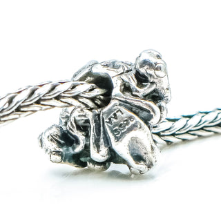 TROLLBEADS Big Four Frogs Bead Sterling Silver Charm RETIRED by Designer Søren Nielsen