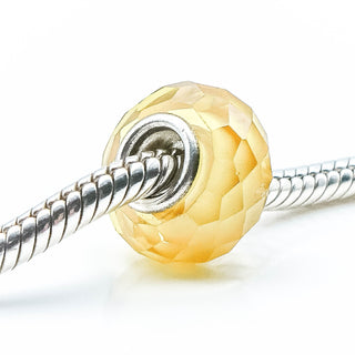 NOVOBEADS Sunburst Mini CZ Sterling Silver Charm With Yellow Cubic Zirconia - 7821