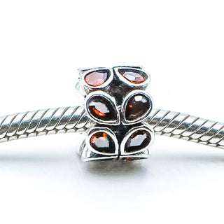 CHAMILIA Paisley Rose Sterling Silver Charm With Pink Swarovski Crystals