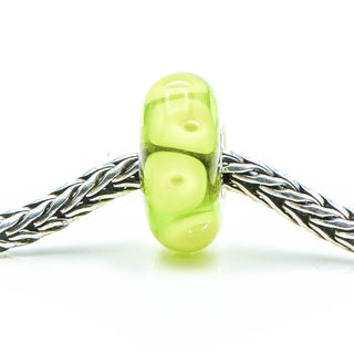 TROLLBEADS Lime Glass Bead Sterling Silver Core Charm