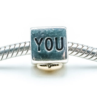 Pandora I LOVE You Sterling Silver With 14k Gold Heart Charm