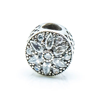 PANDORA Radiant Bloom Sterling Silver Charm With Clear Zirconia