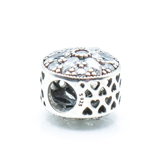 PANDORA Radiant Bloom Sterling Silver Charm With Clear Zirconia