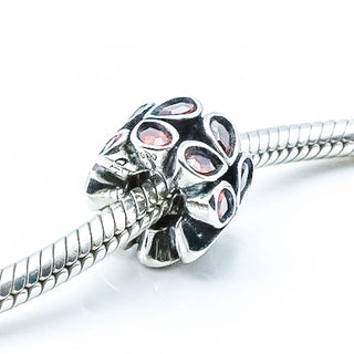 CHAMILIA Paisley Rose Sterling Silver Charm With Pink Swarovski Crystals