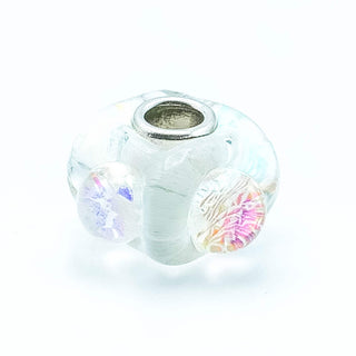 TROLLBEADS Dichroic Ice Glass Bead Sterling Silver Charm