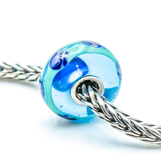 TROLLBEADS China Bead Green Glass Sterling Silver Charm RETIRED by Designer Lise Aagaard