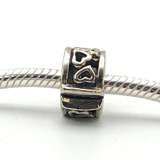Unbranded Hearts Sterling Silver Clip Charm With Silicone