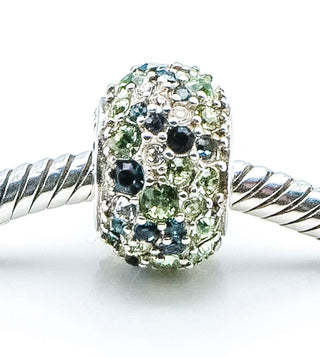 CHAMILIA Jeweled Kaleidoscope Sterling Silver Charm With Blue & Green Swarovski Crystals