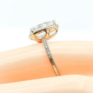 aPANDORA Rose ™ Radiant Teardrop 7-Inch 14K Rose Gold Plated Ring With Clear Zirconia
