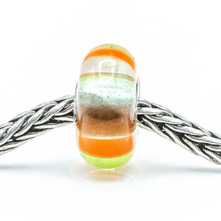 TROLLBEADS RARE Rainbow Glass Bead Sterling Silver Core Charm