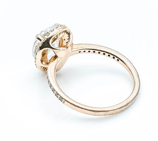aPANDORA Rose ™ Radiant Teardrop 7-Inch 14K Rose Gold Plated Ring With Clear Zirconia