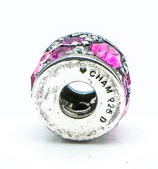 CHAMILIA Mosaic Pink Multi Sterling Silver Charm With Pink Swarovski Crystals