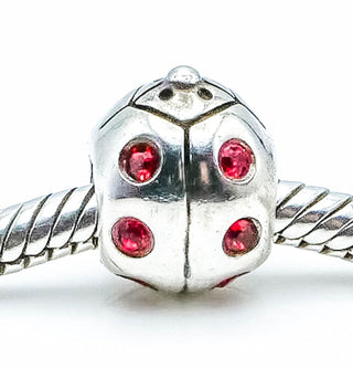 CHAMILIA Ladybug Sterling Silver Charm With Red Swarovski Crystals