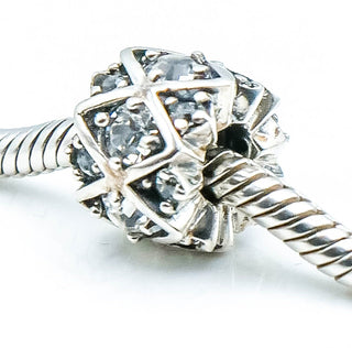 CHAMILIA Shimmering Stones Sterling Silver Charm Bead With Clear Swarovski Crystals