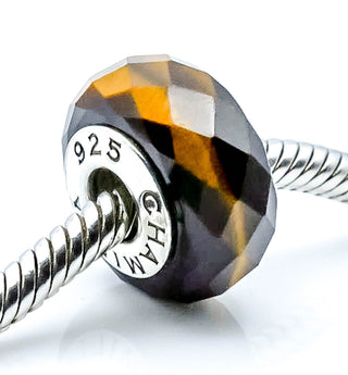 CHAMILIA Golden Brown Tigers Eye Gemstone Charm With Sterling Silver Core