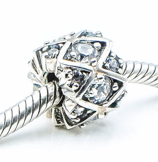 CHAMILIA Shimmering Stones Sterling Silver Charm Bead With Clear Swarovski Crystals