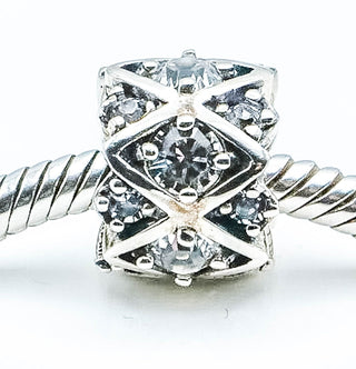 CHAMILIA Shimmering Stones Sterling Silver Charm Bead With Clear Swarovski Crystals