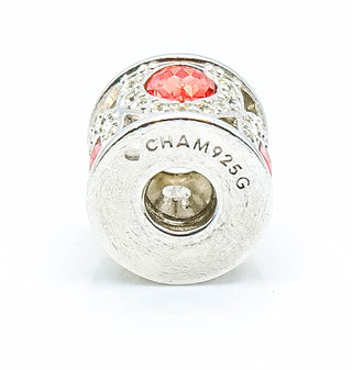 CHAMILIA Royal Petals Sterling Silver Charm Bead With Red And Yellow Swarovski Crystals